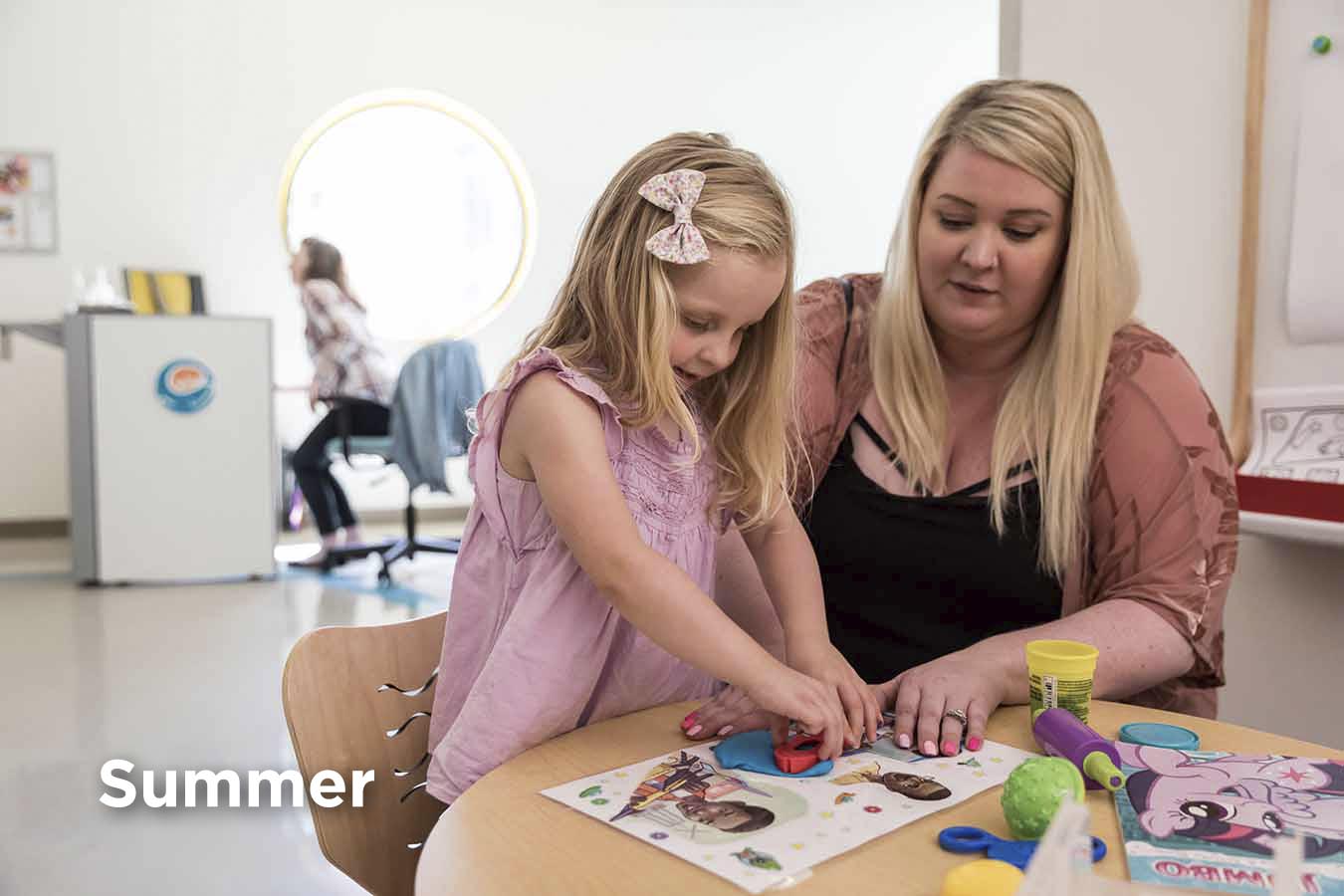 A mother and daughter at Seattle Children's