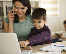 Family on Computer