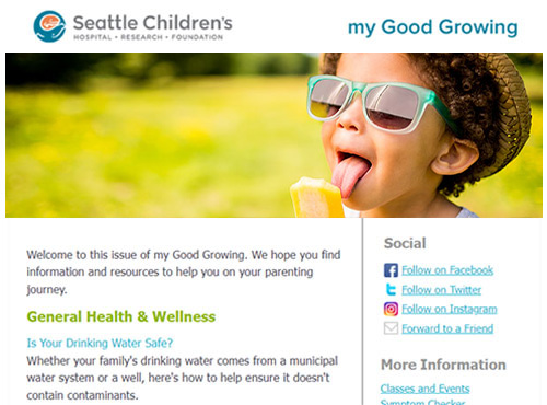 A screenshot of the current "my Good Growing" issue